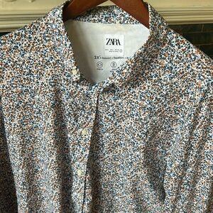 Zara floral dress shirt